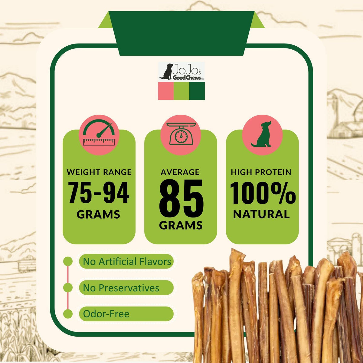 12-Inch Jumbo Beef Bully Sticks, 2-Pack
