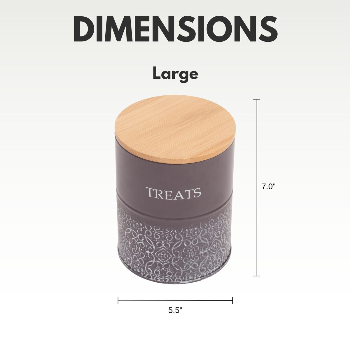 Volcanic Gray Treat Canisters with Bamboo Lids, Set of 2