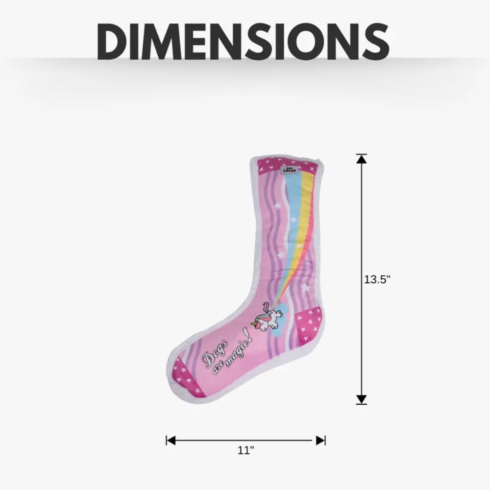 Squeaky Unicorn Plush Sock Dog Toy
