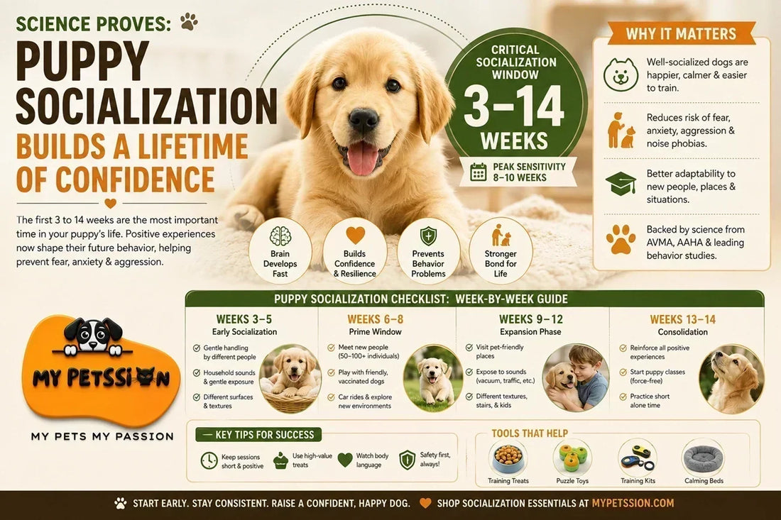 Puppy socialization during the critical 14-week developmental window — science-backed strategies for raising a confident dog