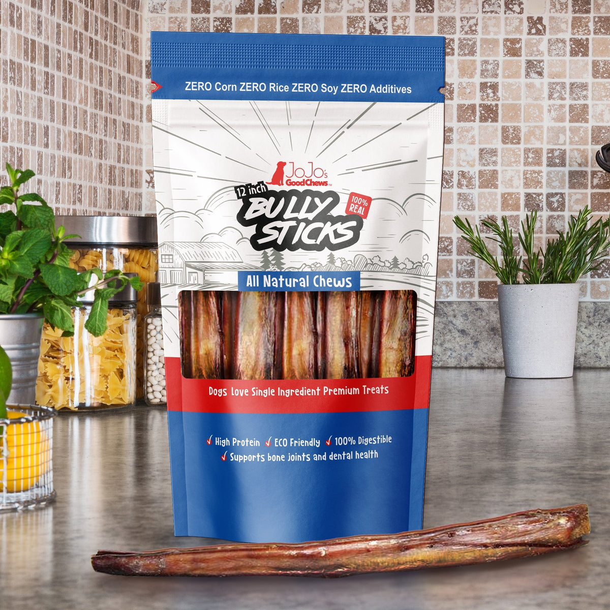 12-Inch Jumbo Beef Bully Sticks, 2-Pack