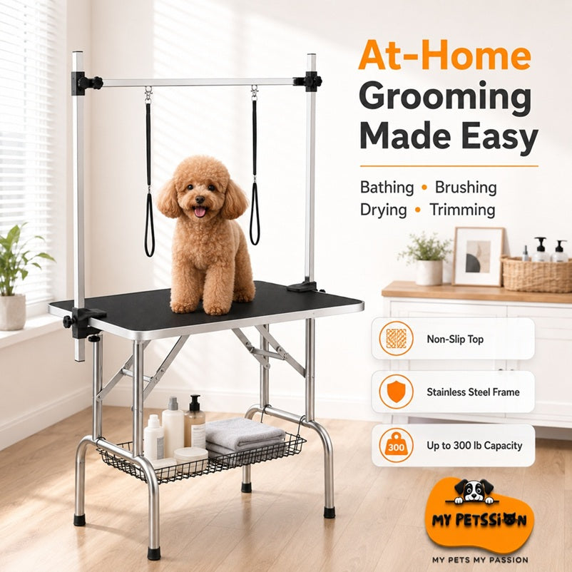 36-Inch Professional Dog Grooming Table – Heavy Duty, Adjustable & Foldable