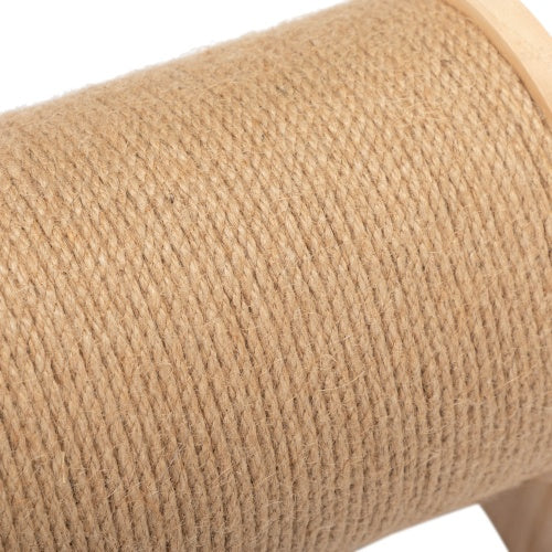 Wooden Cat Scratch Post, 360 Degree Rotating Cat Scratch Toy With Bell, Suitable For Indoor Cats And Kittens, Natural Color