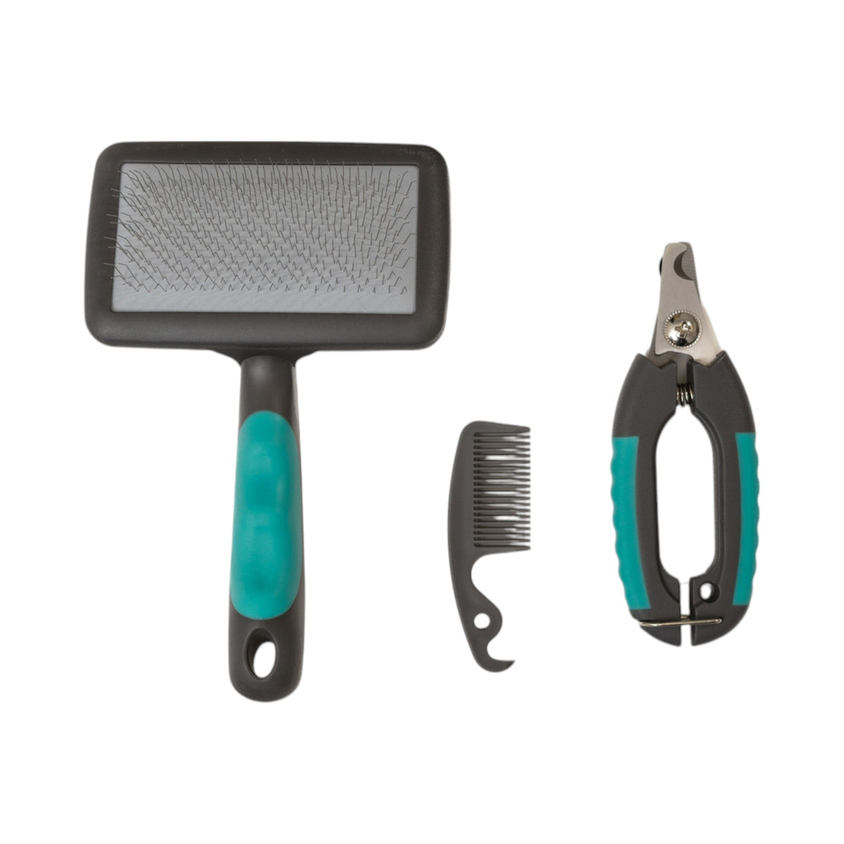 3-Piece Dog Grooming Kit: Slicker Brush, Comb & Clipper
