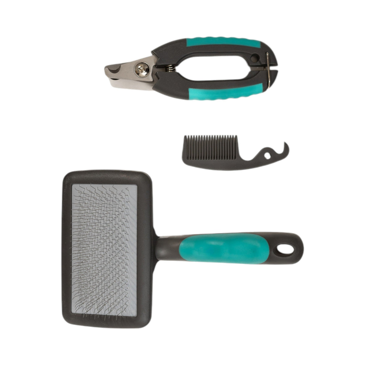 3-Piece Dog Grooming Kit: Slicker Brush, Comb & Clipper