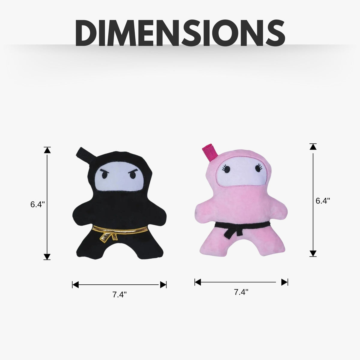Pink & Black Ninja Plush Dog Toy Set