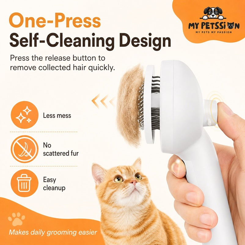 3-in-1 Pet Spray Grooming Brush for Cats, Dogs & Small Pets