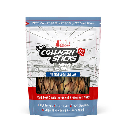6-Inch Braided Beef Collagen Sticks, 4-Pack