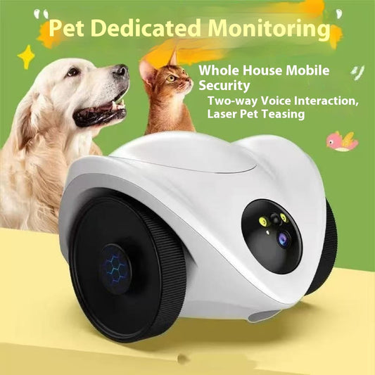 Pet monitoring device with a dog and cat on a green background