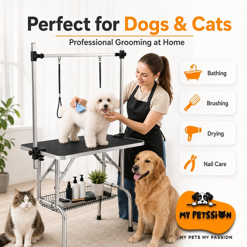 36-Inch Professional Dog Grooming Table – Heavy Duty, Adjustable & Foldable