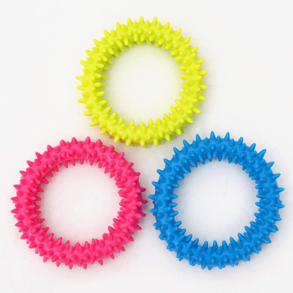 Dog Chew Toy TPR Spiky Circle Ring Dog Bite-Training Chew Molar Toy Cleaning Tooth Pet Supply