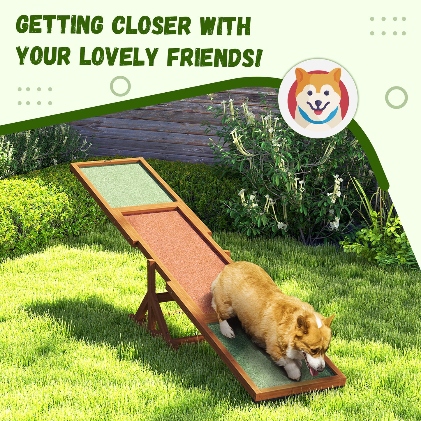 Wooden Dog Agility Seesaw For Training And Exercise, Weather Resistant, 83 L X 16 W X 14 H, Orange