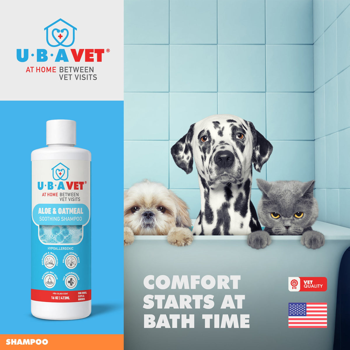 UBAVET Aloe & Oatmeal Pet Conditioner, 16.9 fl oz