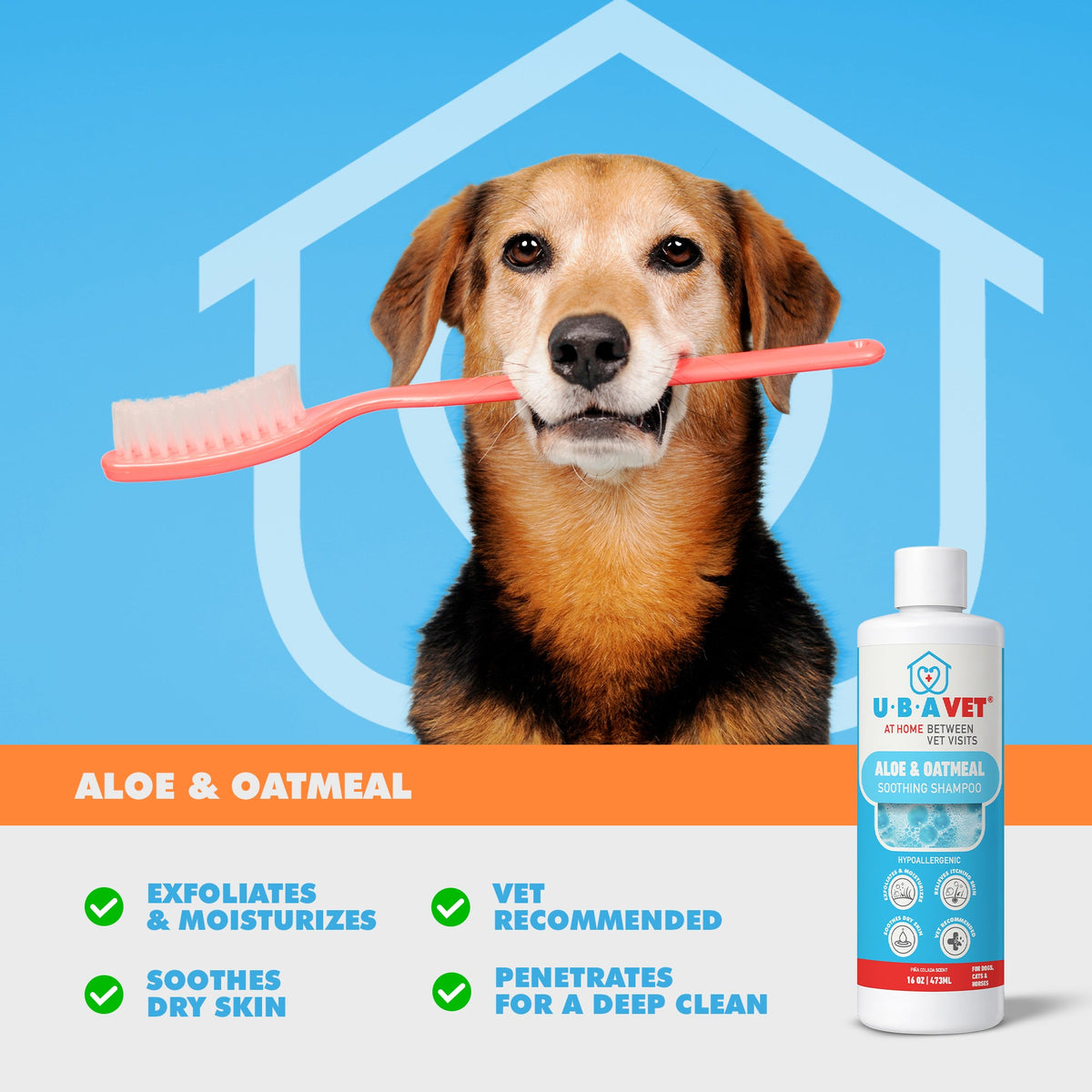 UBAVET Aloe & Oatmeal Pet Conditioner, 16.9 fl oz