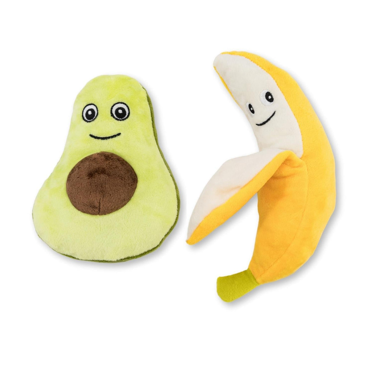 Avocado & Banana Plush Dog Toy Set