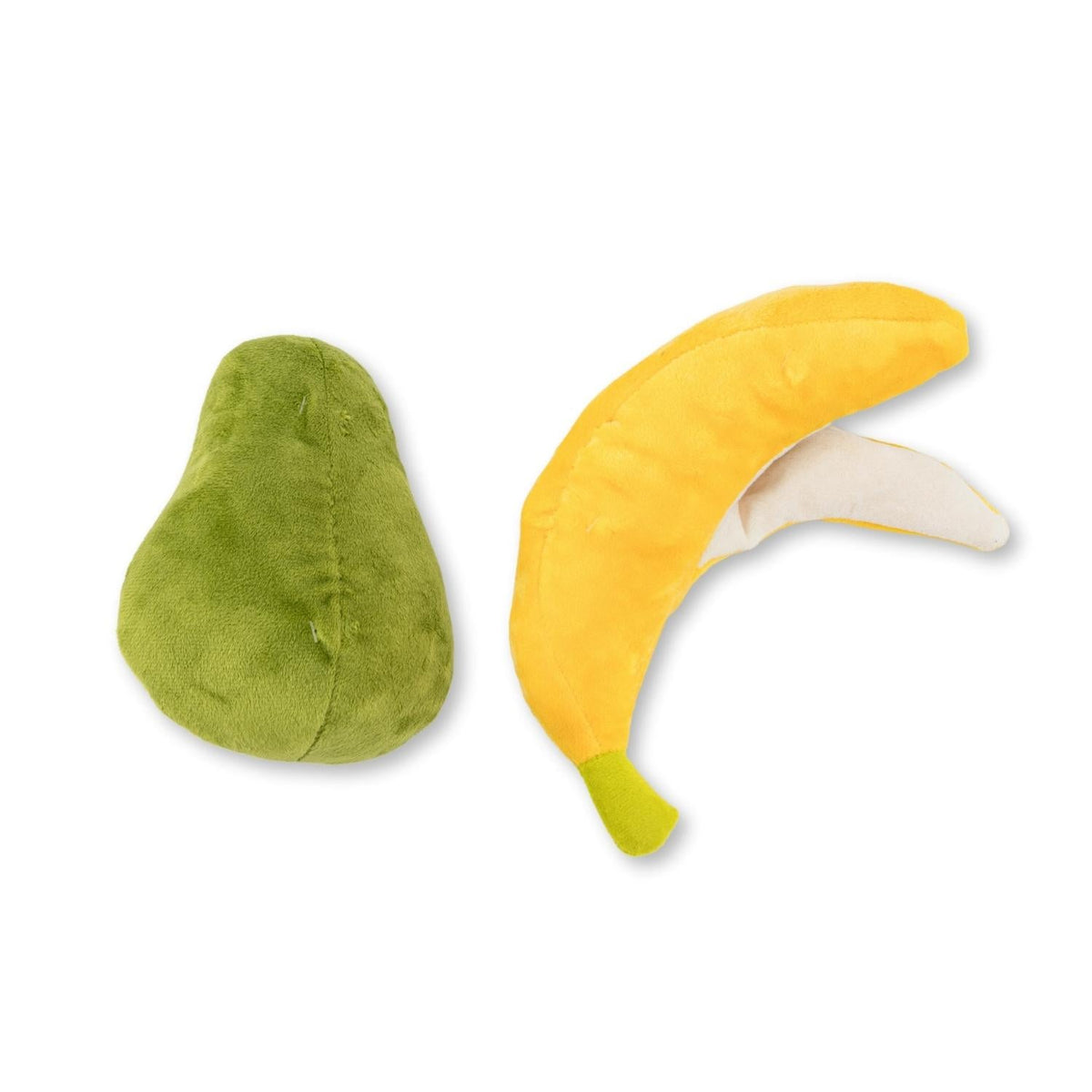 Avocado & Banana Plush Dog Toy Set