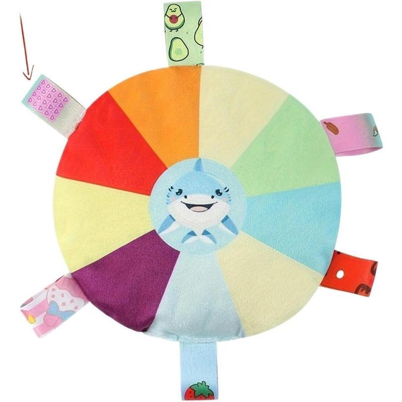 Plush Pet Dog Flying Discs Chew Toys, InteractiveTug Of War Dog Toys With Bells Inside,TurntablePattern Washable Bite-Resistant Pet Toys ForDogs