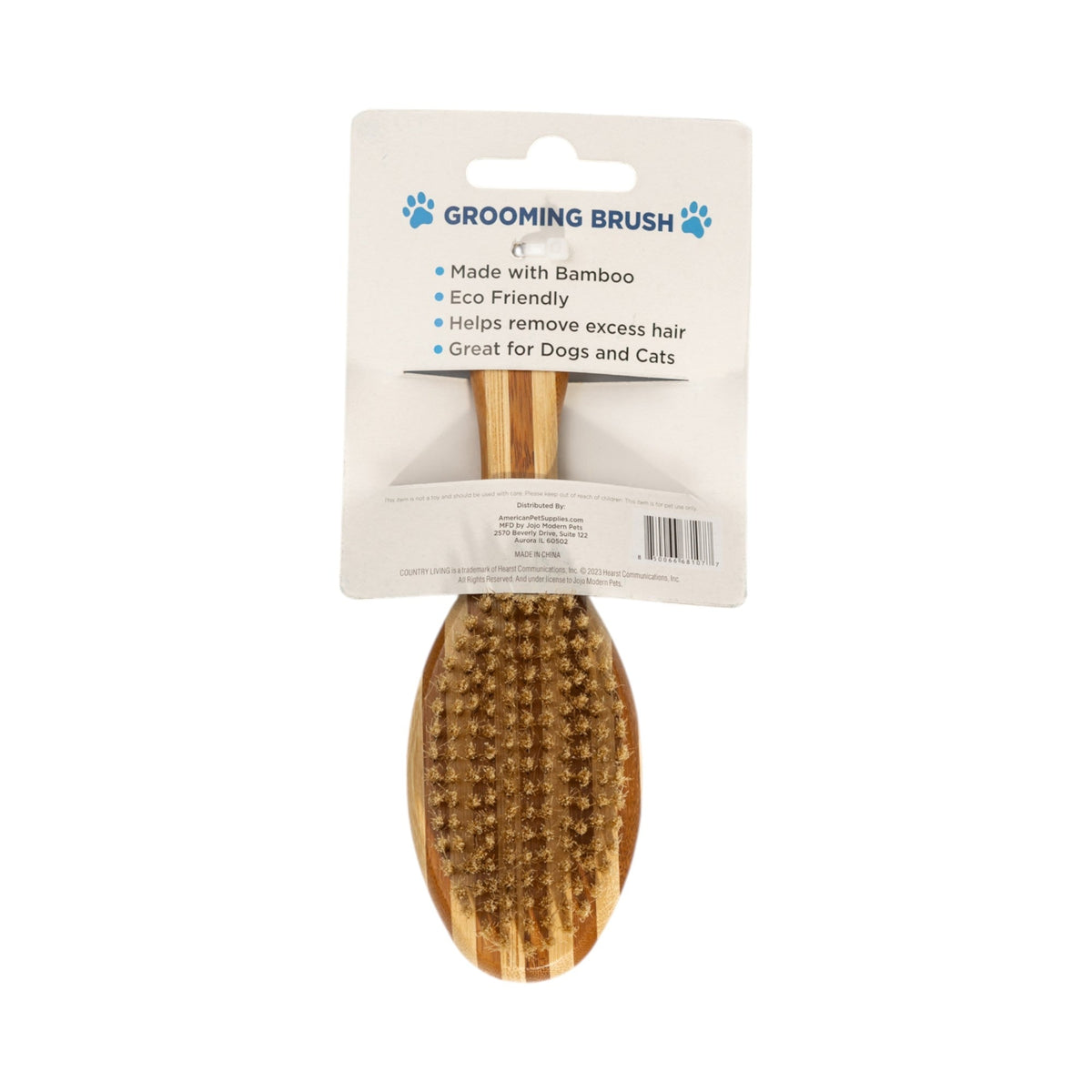Dual-Sided Natural Wood Dog Brush