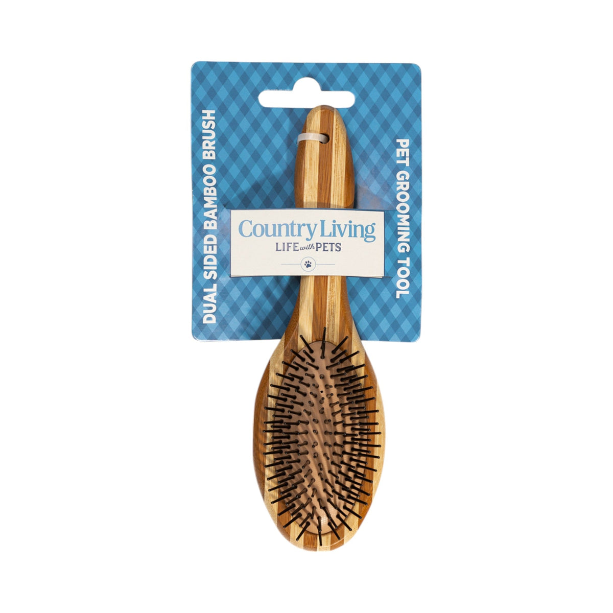 Dual-Sided Natural Wood Dog Brush