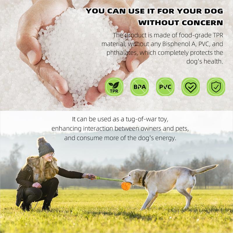 PROKEl Dog Rope Fetch Exercise Toy for Medium  Large Aggressive Chewers Breed Dogs Chew Interactive Toys Training Tug Of War Balls indoor And Outdoor Halloween Dog toy orange Plain Indestructible Dogtoy Super