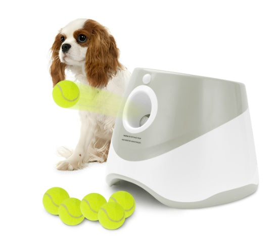 Only Supports Self Pickup  Automatic Dog Ball Launcher, Indoor Outdoor Interactive Dog Toy With Three Launch Ranges, Includes 6 Mini Tennis Balls And A Data Cable