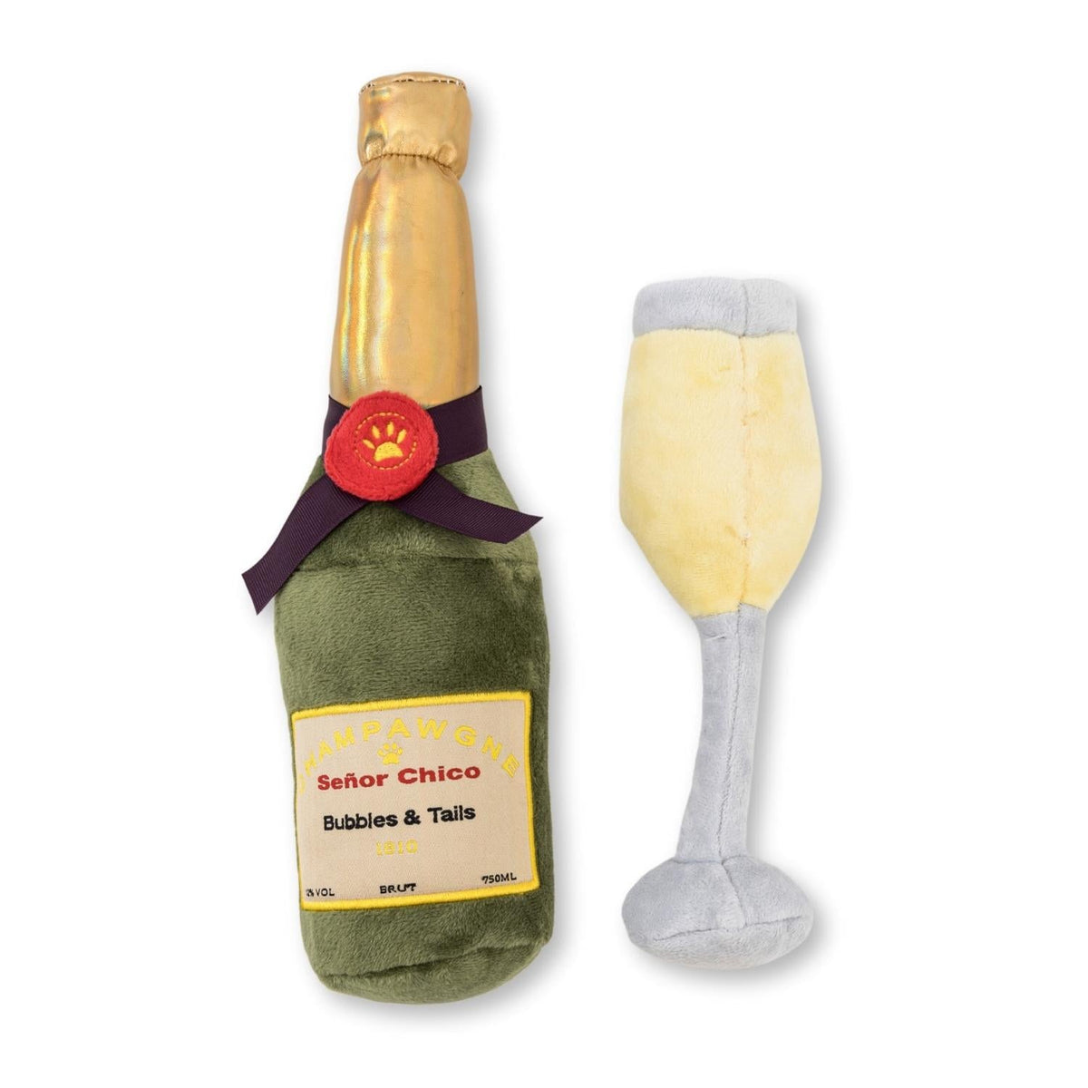 Champawgne Cheers Plush Dog Toy Set