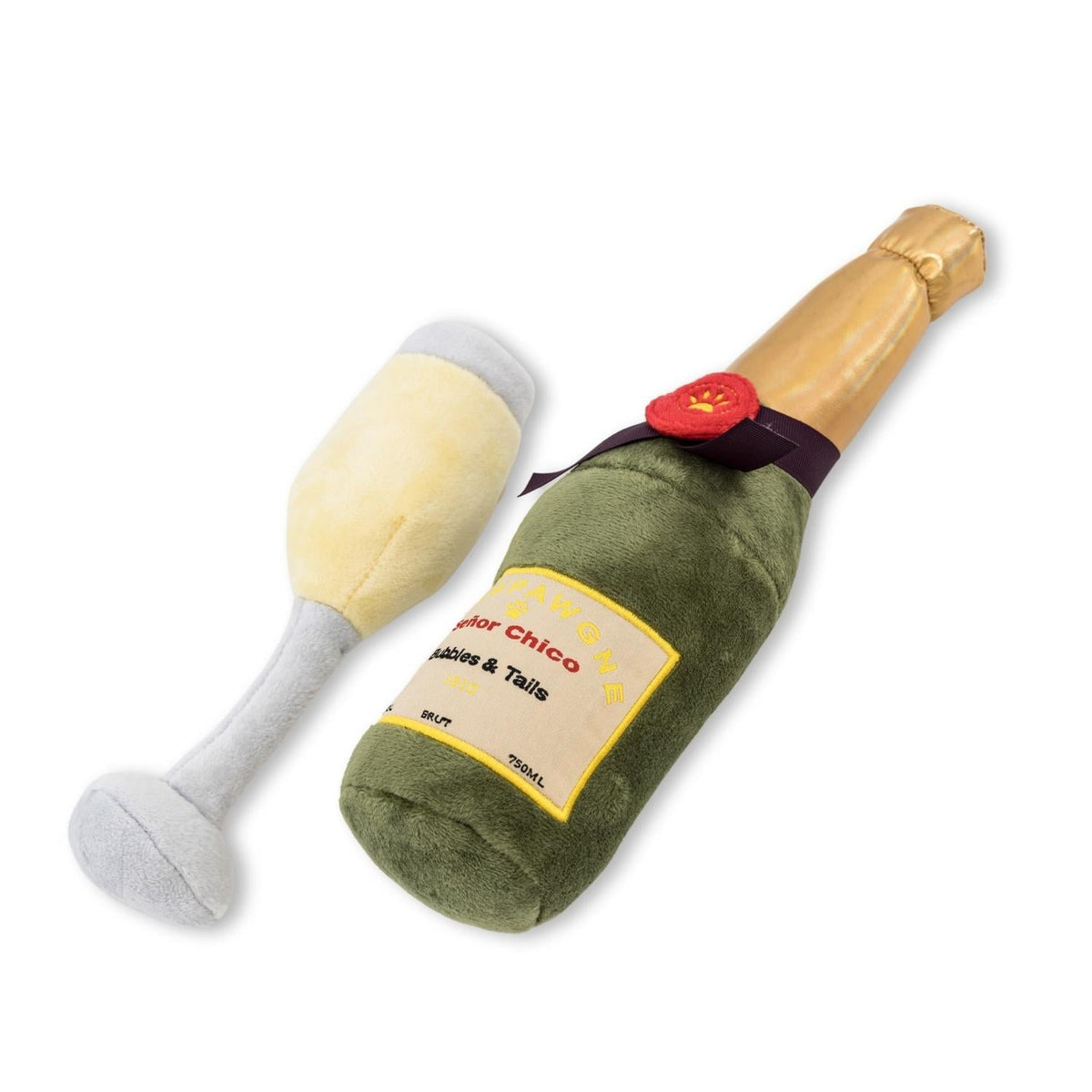 Champawgne Cheers Plush Dog Toy Set