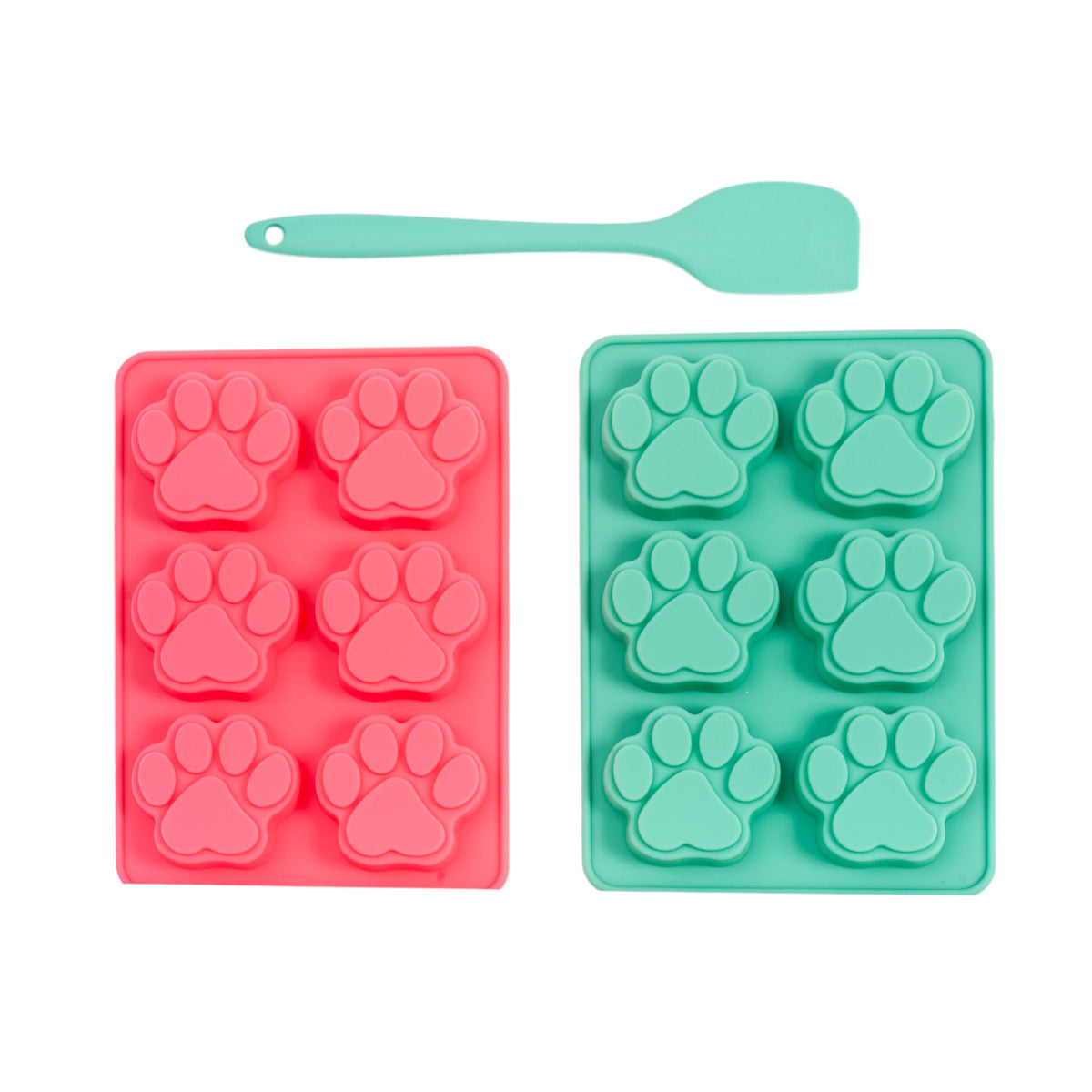 3-Piece Silicone Dog Treat Baking Kit with Paw Trays