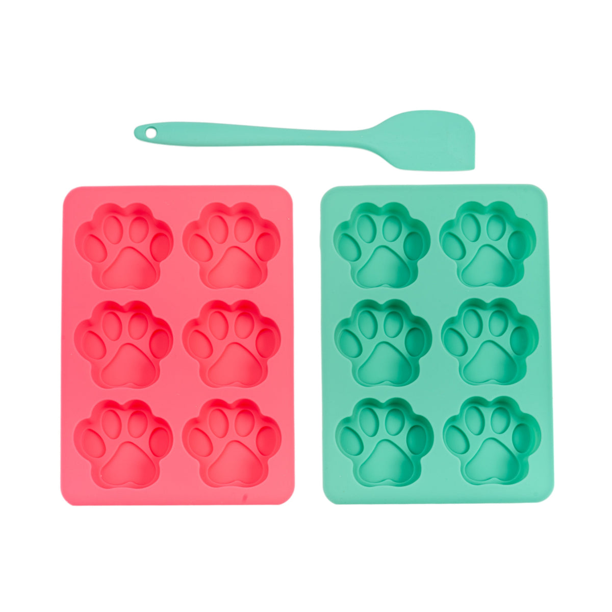 3-Piece Silicone Dog Treat Baking Kit with Paw Trays