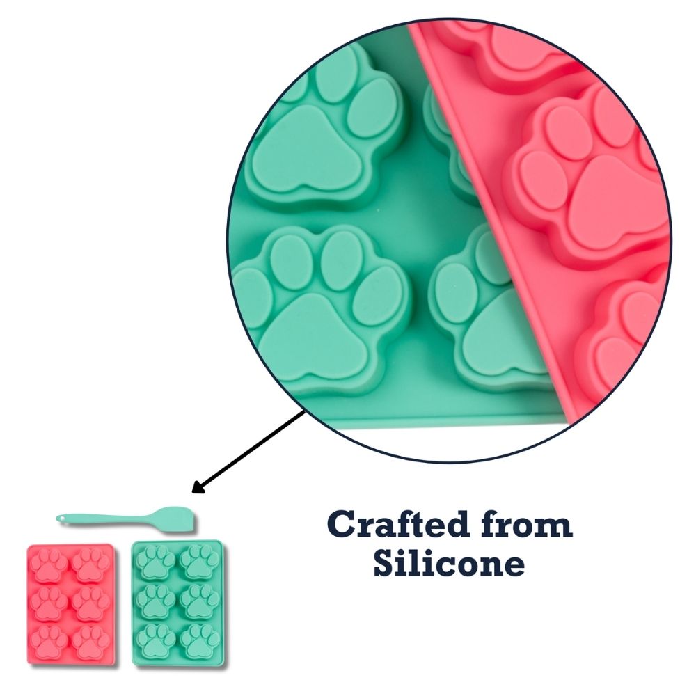 3-Piece Silicone Dog Treat Baking Kit with Paw Trays