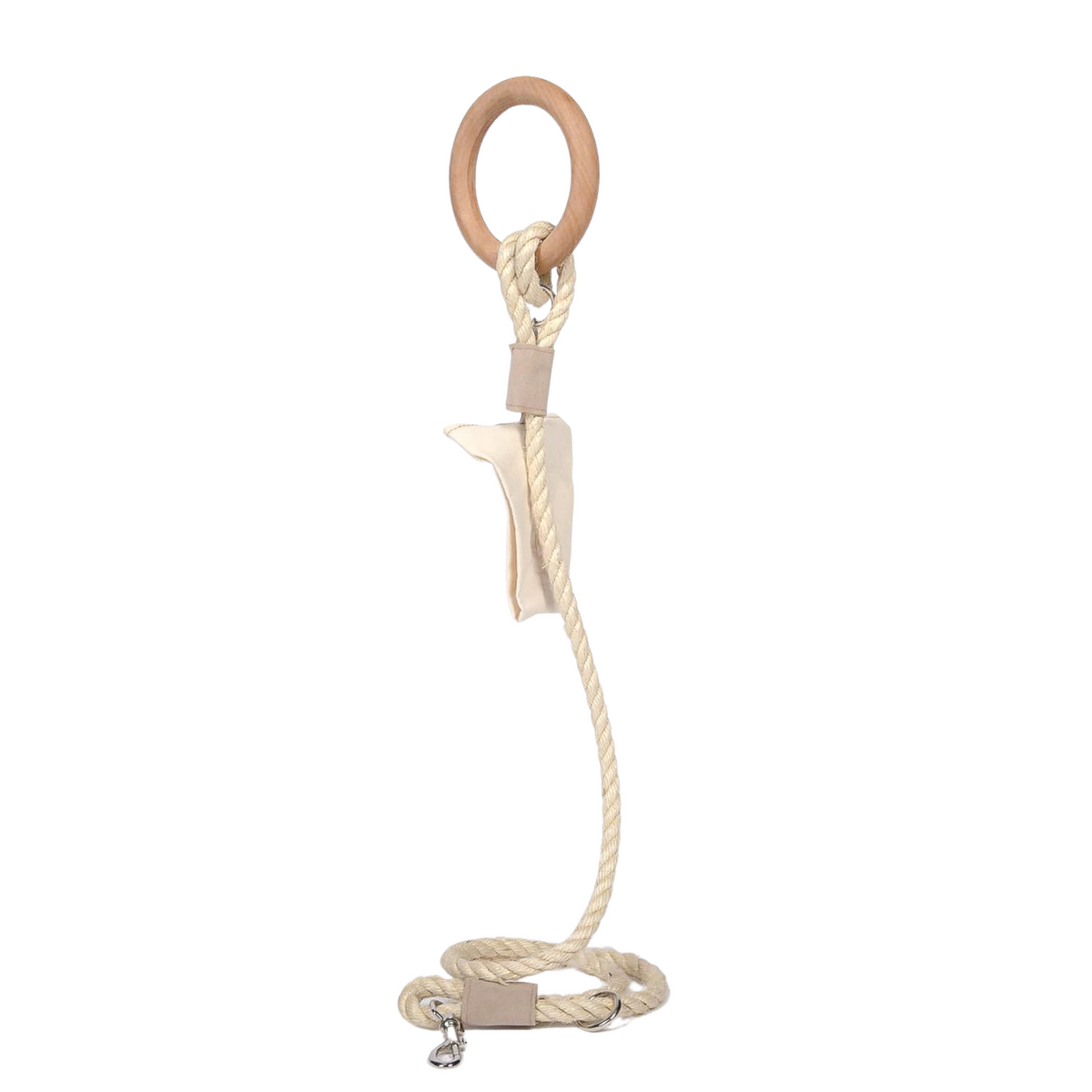 5-Foot Jute Dog Leash with Cedar Handle & Storage Bag