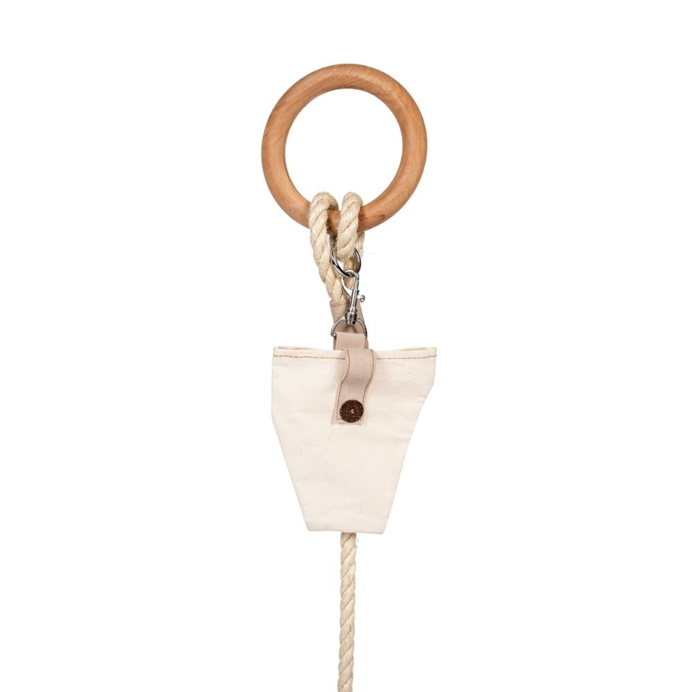 5-Foot Jute Dog Leash with Cedar Handle & Storage Bag