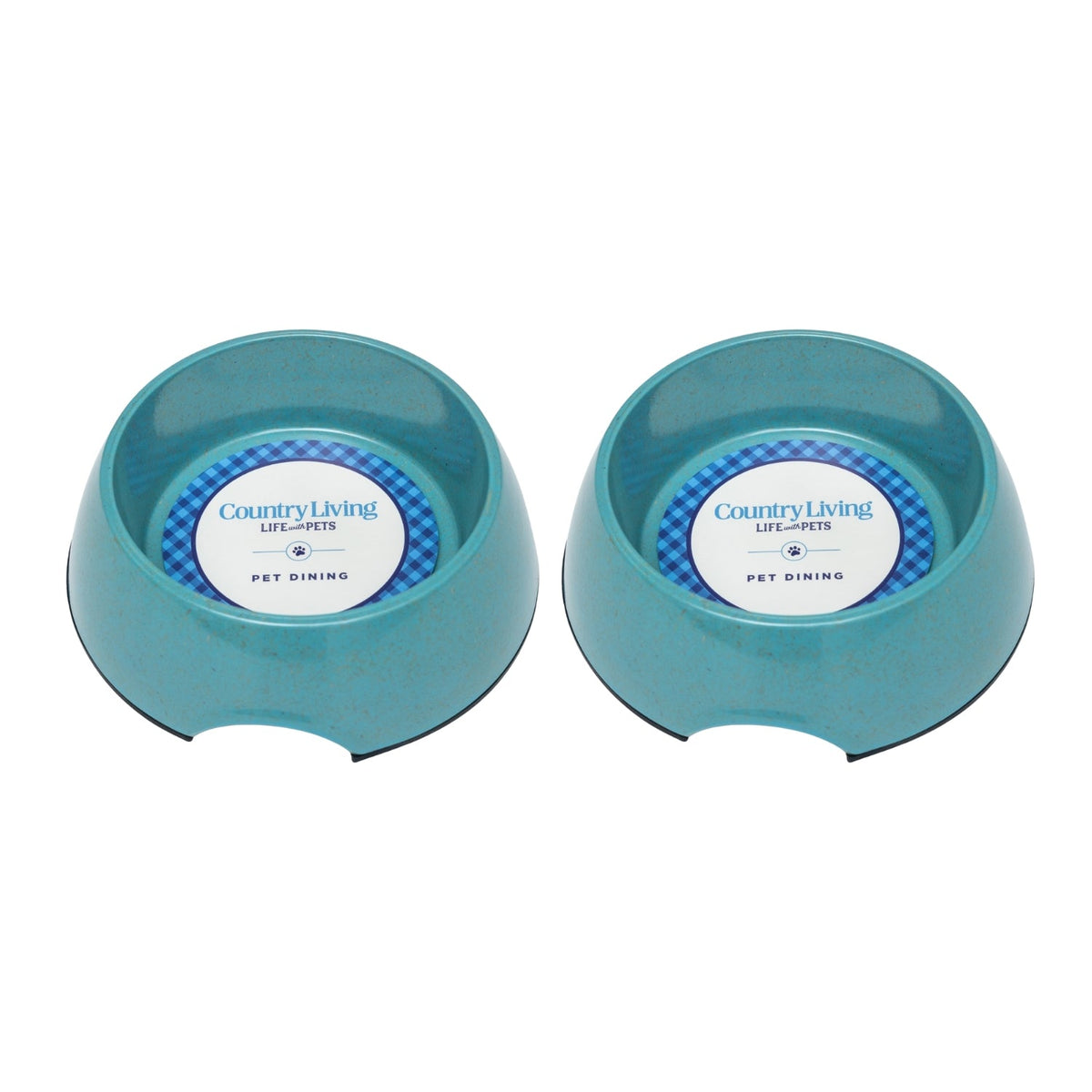 Teal Blue Natural Fiber Dog Bowls, Set of 2