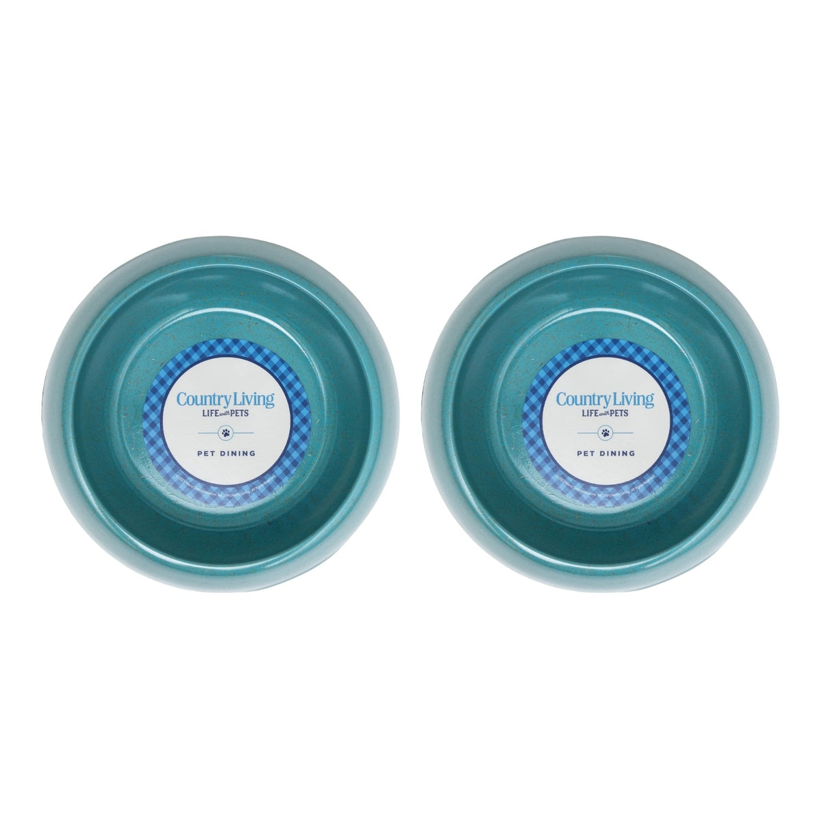 Teal Blue Natural Fiber Dog Bowls, Set of 2