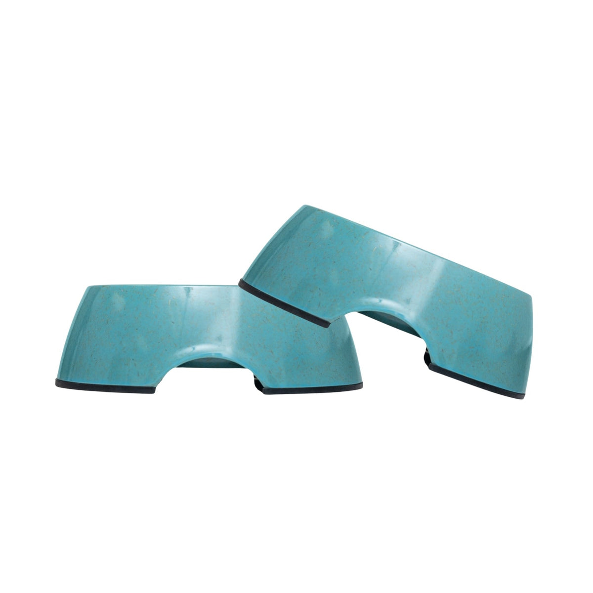 Teal Blue Natural Fiber Dog Bowls, Set of 2