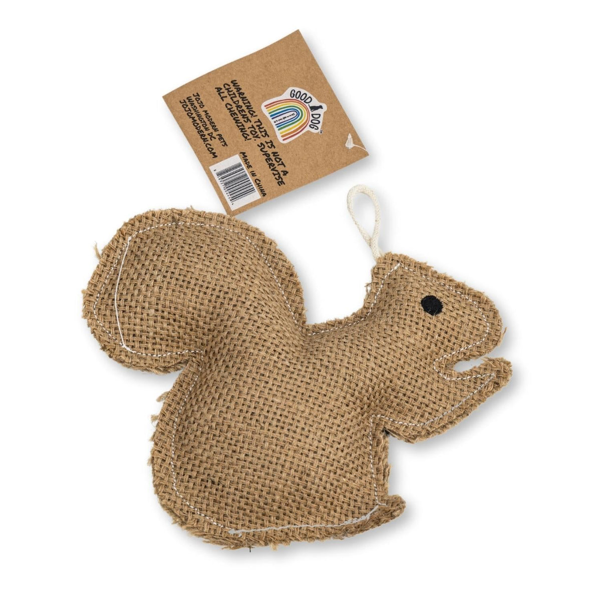 Rustic Jute Squirrel Dog Toy, 7.5 in