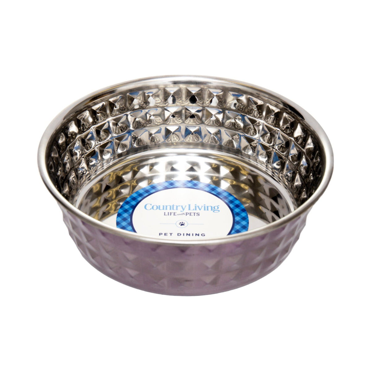 Lavender Hammered Steel Dog Bowls, Set of 2
