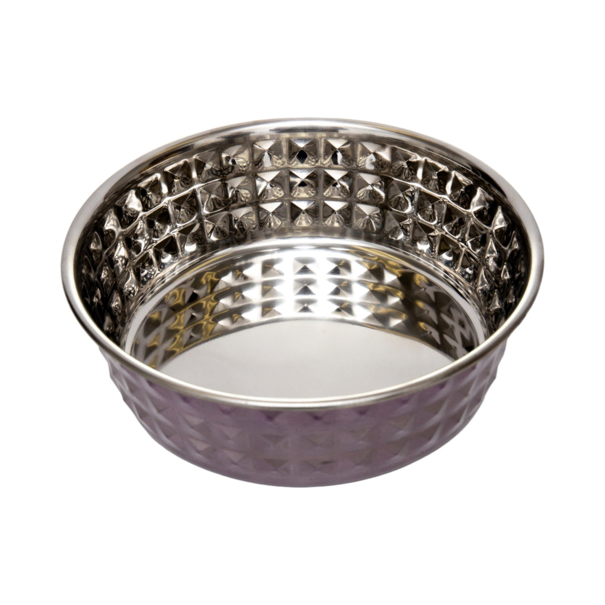Lavender Hammered Steel Dog Bowls, Set of 2
