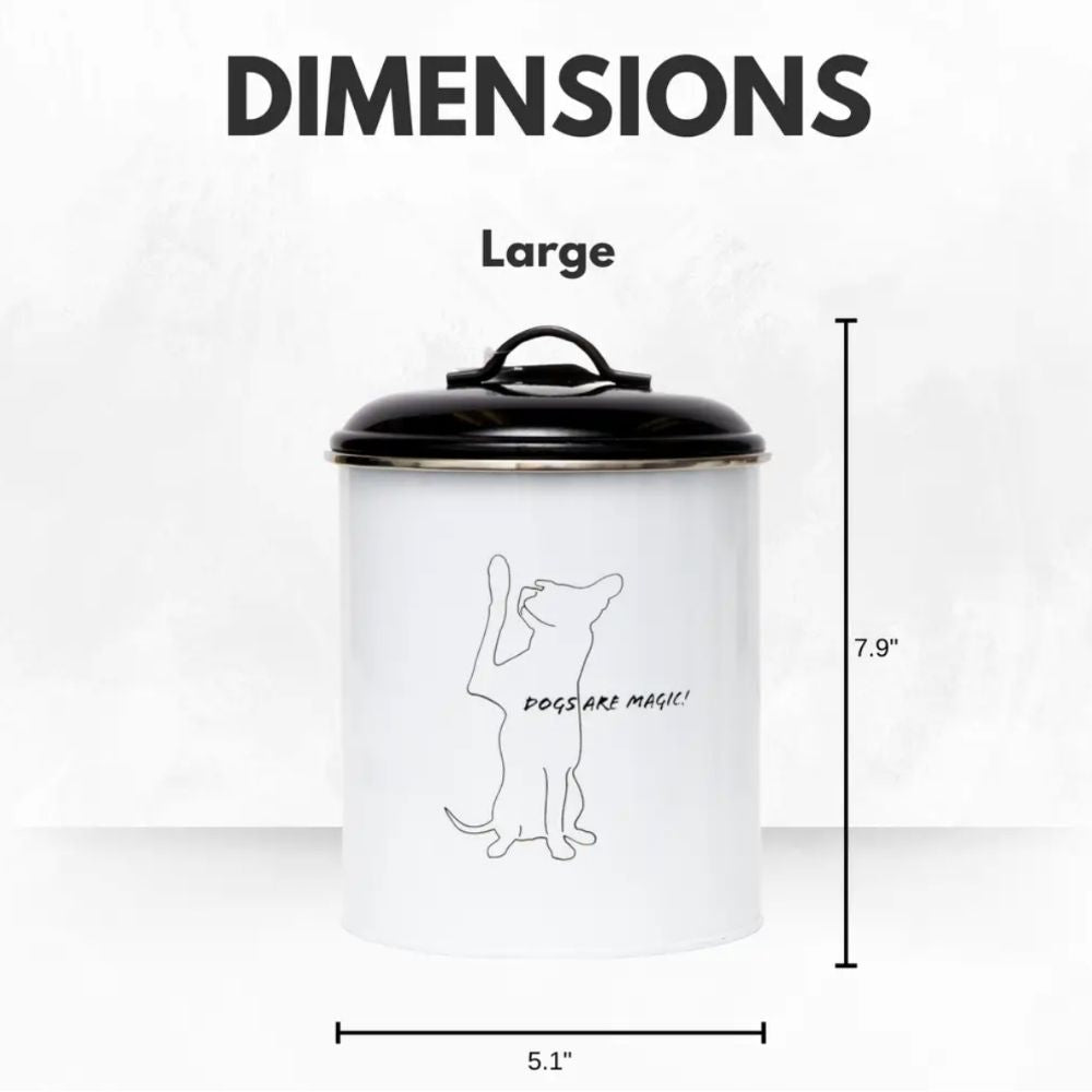 Black & White Pet Treat Storage Canisters, Set of 3