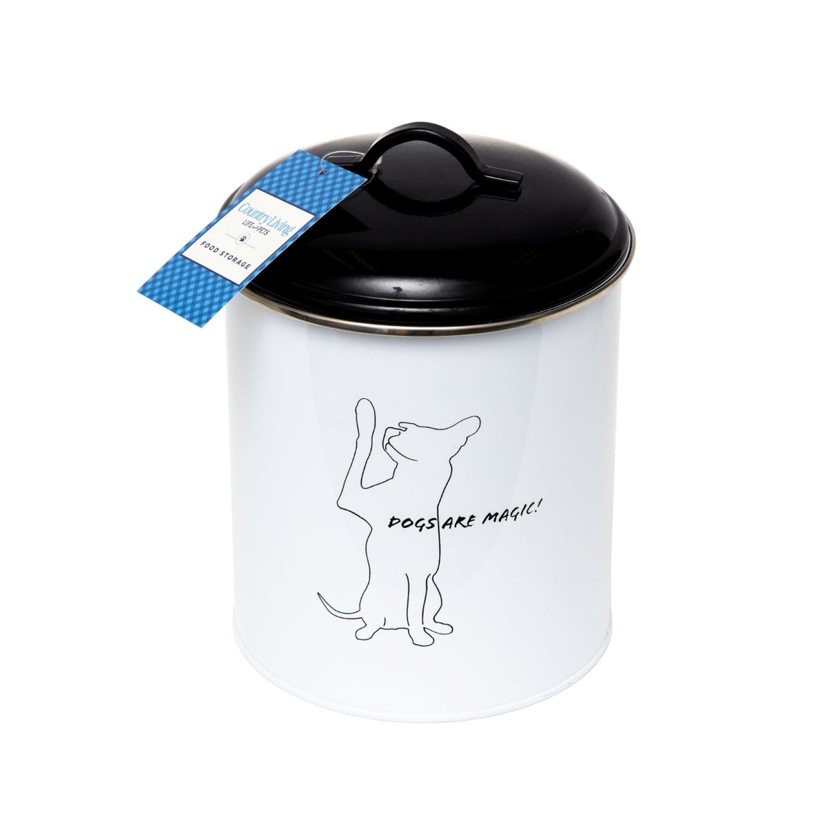 Black & White Pet Treat Storage Canisters, Set of 3