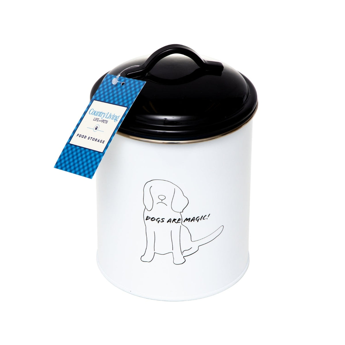 Black & White Pet Treat Storage Canisters, Set of 3