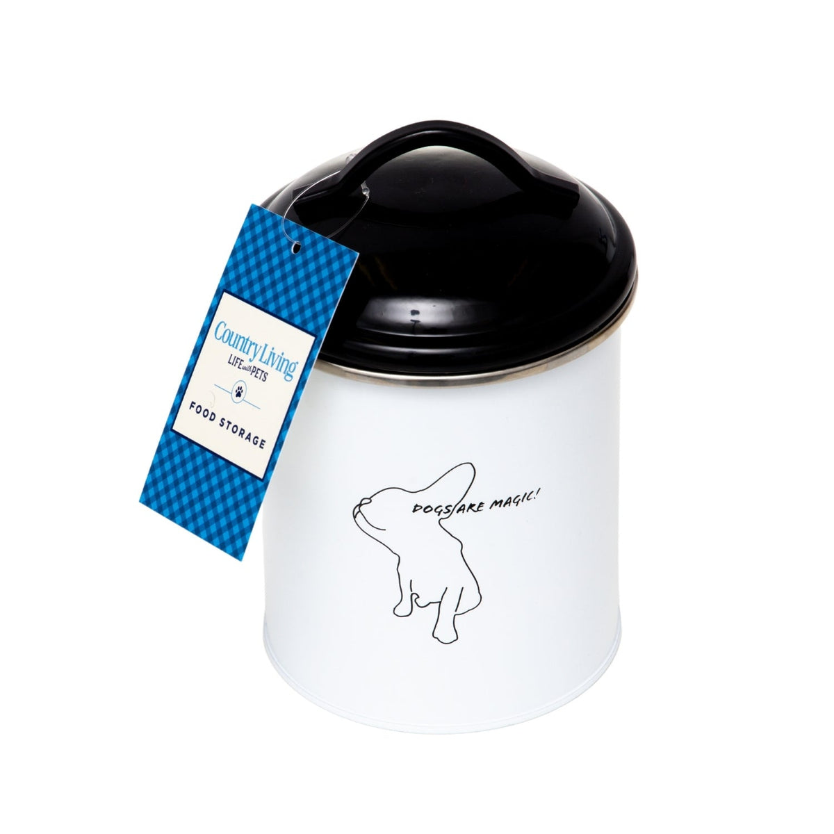 Black & White Pet Treat Storage Canisters, Set of 3