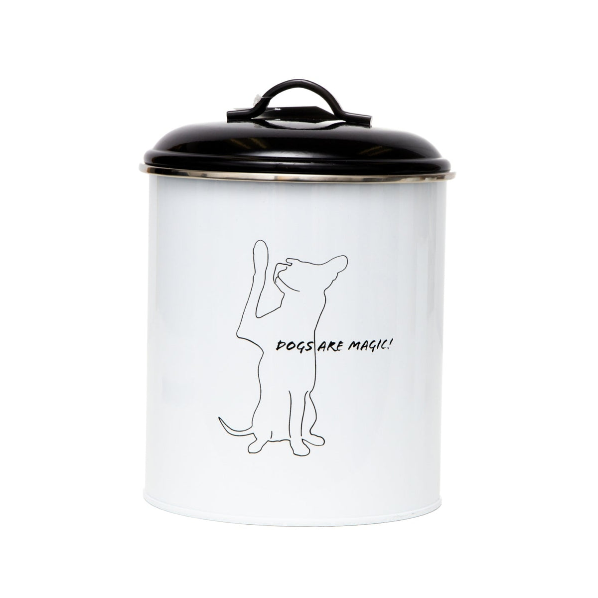 Black & White Pet Treat Storage Canisters, Set of 3