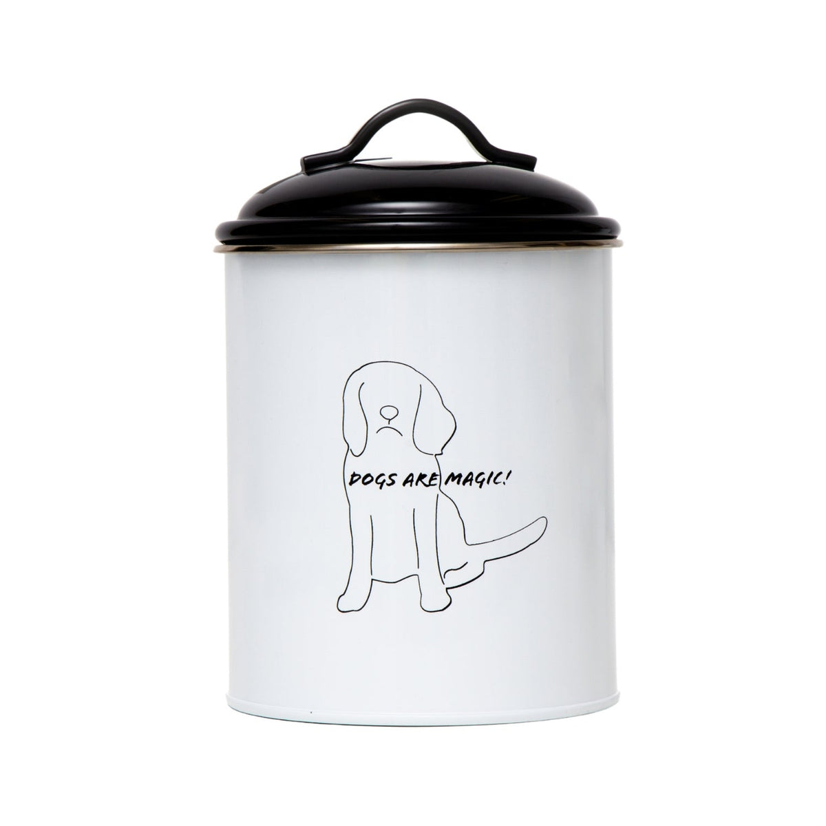 Black & White Pet Treat Storage Canisters, Set of 3