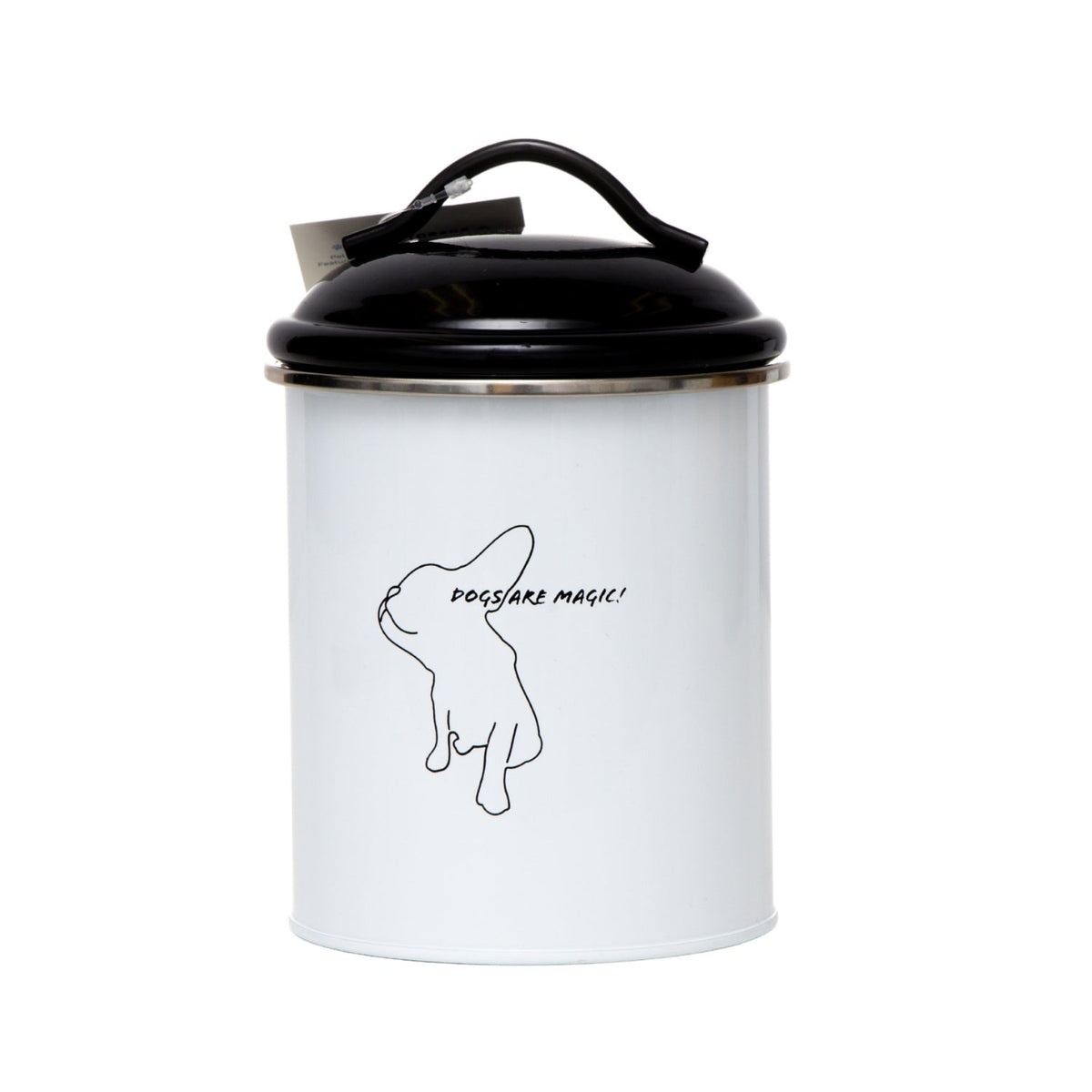 Black & White Pet Treat Storage Canisters, Set of 3