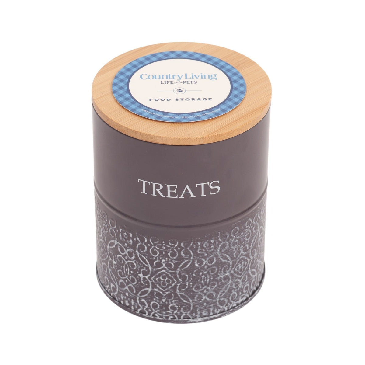 Volcanic Gray Treat Canisters with Bamboo Lids, Set of 2