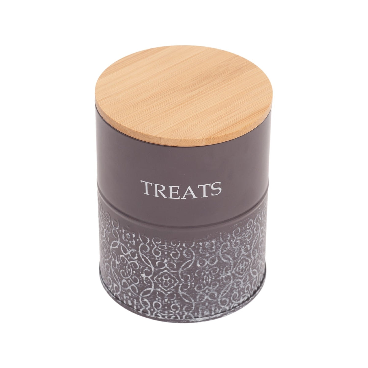 Volcanic Gray Treat Canisters with Bamboo Lids, Set of 2