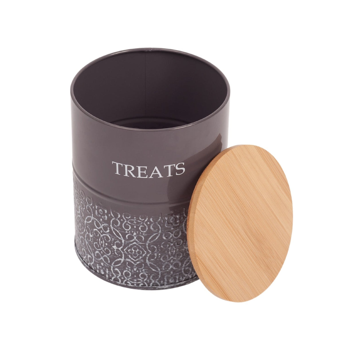 Volcanic Gray Treat Canisters with Bamboo Lids, Set of 2