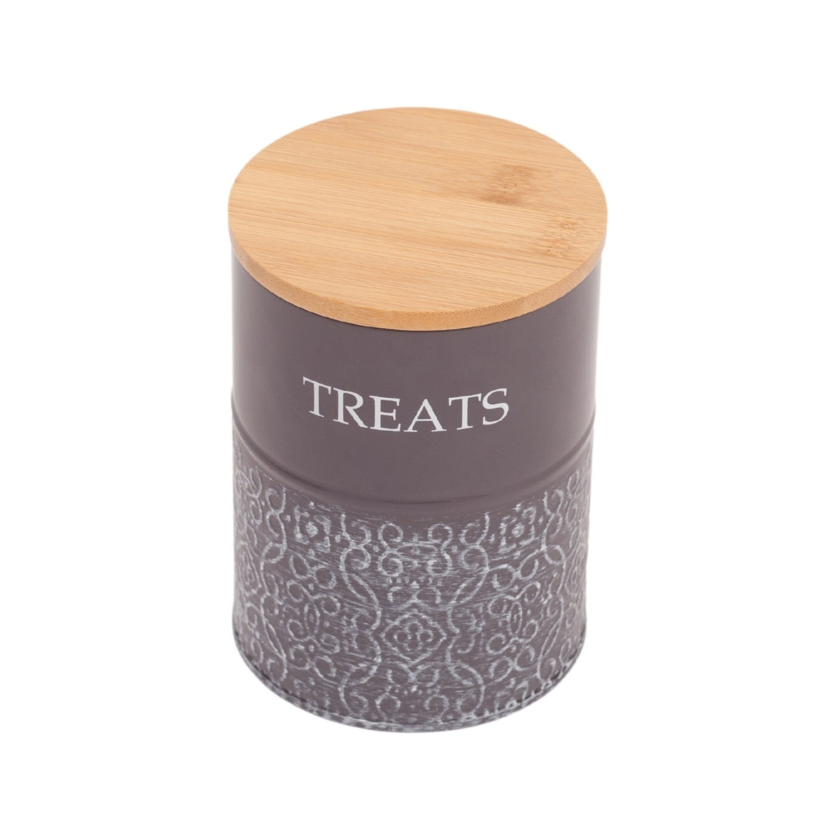 Volcanic Gray Treat Canisters with Bamboo Lids, Set of 2