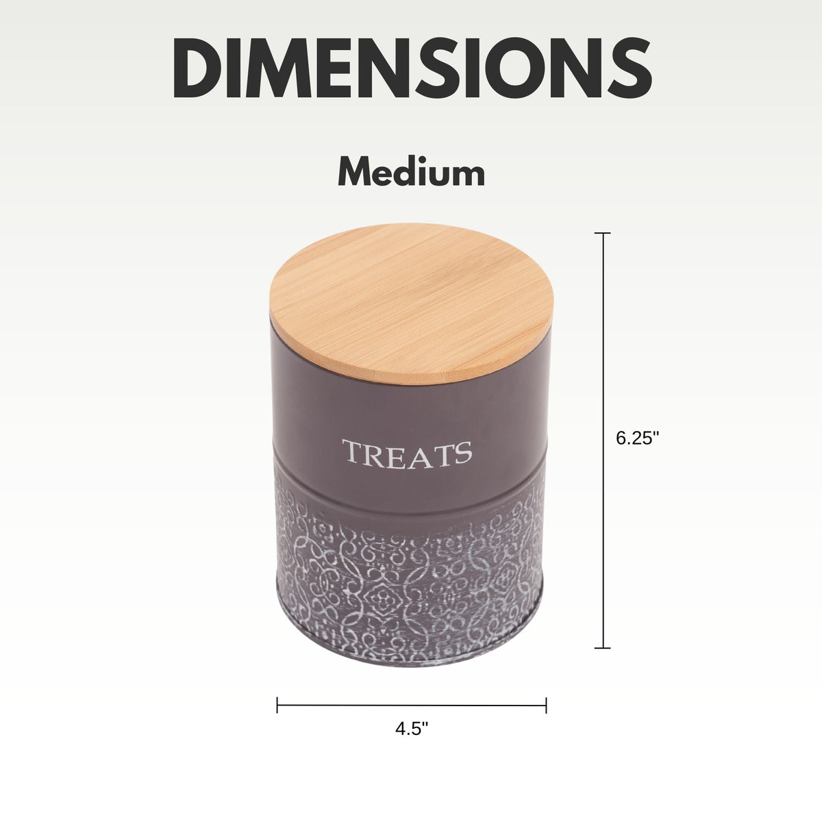 Volcanic Gray Treat Canisters with Bamboo Lids, Set of 2
